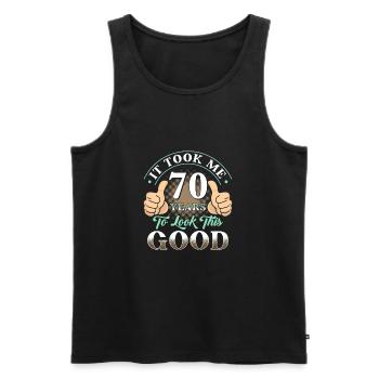 Took 70 years - Men's Premium Organic Tank Top - black - Front - Michal (187cm)