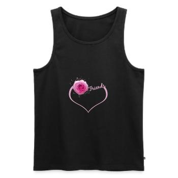 Coeur de fleur d'amis - Débardeur bio Premium Homme - noir - Devant - AI Model Male 178 light (178cm)