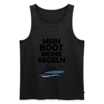 Mein Boot meine Regeln - Männer Premium Bio Tank Top - Schwarz - Vorne - Michal (187cm)