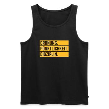 Ordnung Pünktlichkeit Disziplin Deutsche Tugend 1C - Männer Premium Bio Tank Top - Schwarz - Vorne - Michal (187cm)
