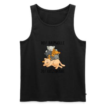 Katzen 80% Baumwolle 20% Katzenhaare - Männer Premium Bio Tank Top - Schwarz - Vorne - AI Model Male 178 light (178cm)