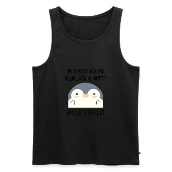 Du denkst ich bin klein lieb und nett böser Fehler - Männer Premium Bio Tank Top - Schwarz - Vorne - Michal (187cm)