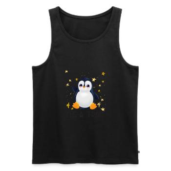 Pinguin Don't Grow Up - Männer Premium Bio Tank Top - Schwarz - Vorne - Michal (187cm)