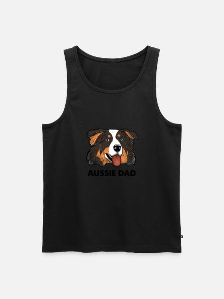 Aussie Dad Australian Shepherd Papa - Men's Premium Organic Tank Top - black