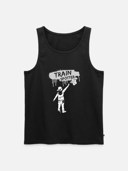 Graffiti Train Spotter - Männer Premium Bio Tank Top - Schwarz