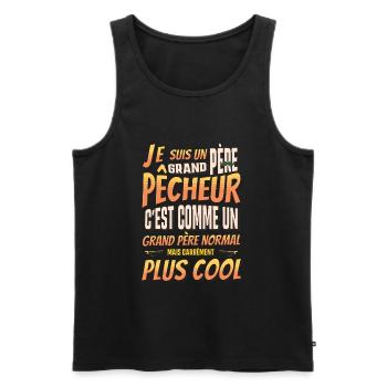 Grand-Père Pêcheur Je Suis Carrément Plus Cool - Débardeur bio Premium Homme - noir - Devant - Michal (187cm)