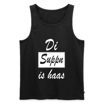 Di Suppn is haas Dialekt Wien Österreich - Männer Premium Bio Tank Top - Schwarz - Vorne - Michal (187cm)
