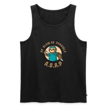 Faultier Läufer ASAP Langsam Sport Wettkampf Witz - Männer Premium Bio Tank Top - Schwarz - Vorne - Michal (187cm)