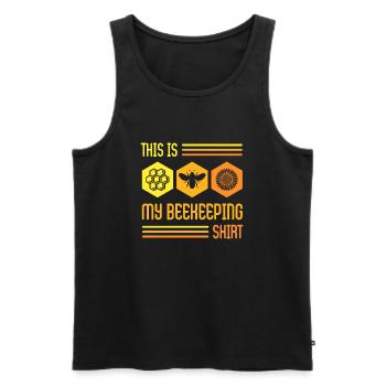 Ironic Beekeeping Hobby Bee Keeper Beeswax - Men's Premium Organic Tank Top - black - Front - Michal (187cm)