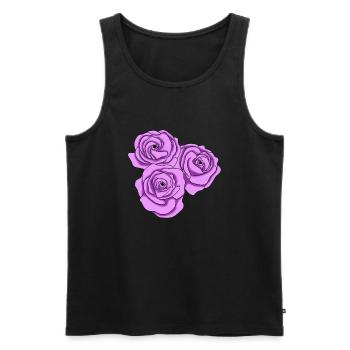 Roses roses pour octobre rose - Débardeur bio Premium Homme - noir - Devant - AI Model Male 178 light (178cm)