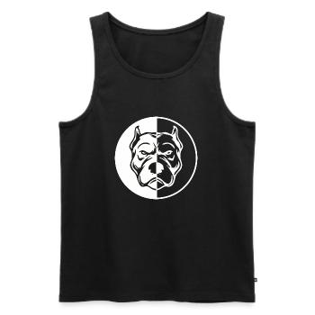 PitBull - Men's Premium Organic Tank Top - black - Front - Michal (187cm)