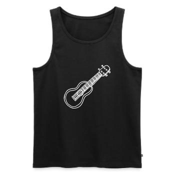 Ukulele Hawaii Sketch - Men's Premium Organic Tank Top - black - Front - Michal (187cm)