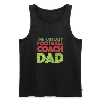 The Fantasy Football Coach Dad - Men's Premium Organic Tank Top - black - Front - AI Model Male 178 light (178cm)