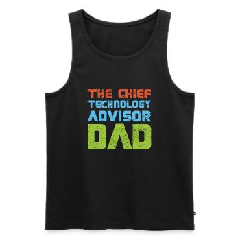The Chief Technology Advisor Dad - Men's Premium Organic Tank Top - black - Front - AI Model Male 178 light (178cm)
