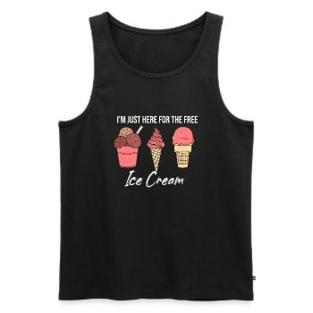 Ich Bin Nur Wegen Des Kostenlosen Eises Hier - Männer Premium Bio Tank Top - Schwarz - Vorne - Michal (187cm)