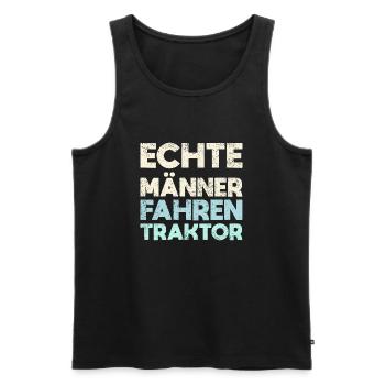 Echte Männer Fahren Traktor - Männer Premium Bio Tank Top - Schwarz - Vorne - Michal (187cm)