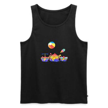 Holiday, Colorful, Color, Family, Splashes of Color - Men's Premium Organic Tank Top - black - Front - Michal (187cm)