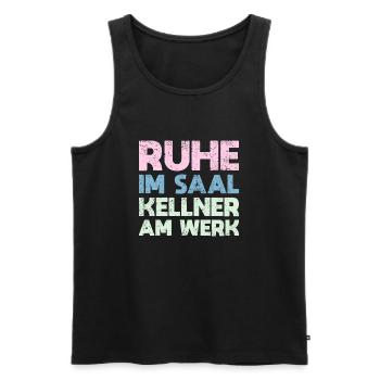Ruhe Im Saal, Kellner Am Werk - Männer Premium Bio Tank Top - Schwarz - Vorne - AI Model Male 178 light (178cm)
