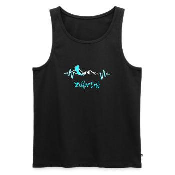 Skifahren Zillertal - Männer Premium Bio Tank Top - Schwarz - Vorne - AI Model Male 178 light (178cm)