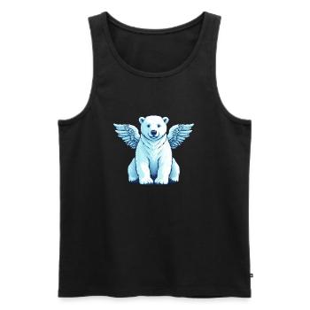 Bear Polar Bear Angel Wings - Men's Premium Organic Tank Top - black - Front - Michal (187cm)