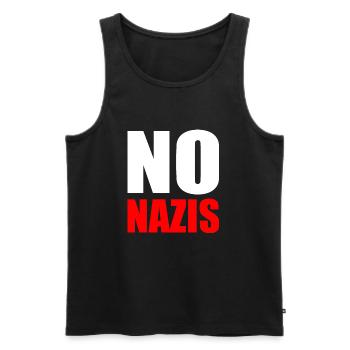 Pas de nazis - Débardeur bio Premium Homme - noir - Devant - AI Model Male 178 light (178cm)