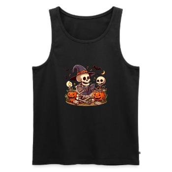 Mr Os Spooky Halloween - Men's Premium Organic Tank Top - black - Front - AI Model Male 178 light (178cm)