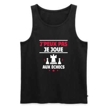 Je joue aux échecs - Débardeur bio Premium Homme - noir - Devant - Michal (187cm)