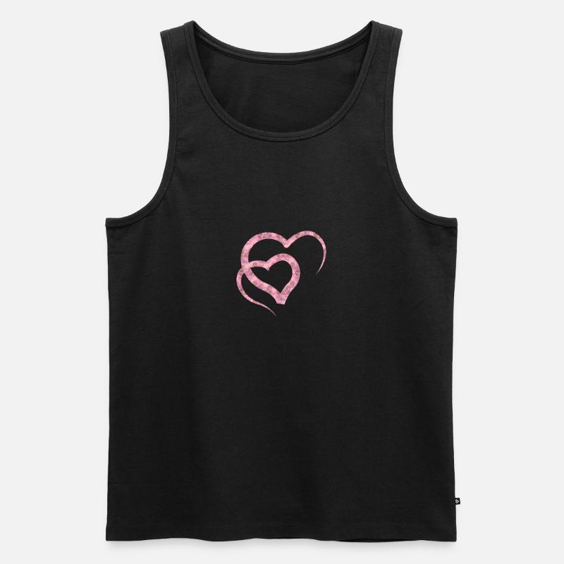 Diamant Herz pink - Männer Premium Bio Tank Top - Schwarz