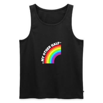 Gay Couple My Other Half Gift - Men's Premium Organic Tank Top - black - Front - AI Model Male 178 light (178cm)
