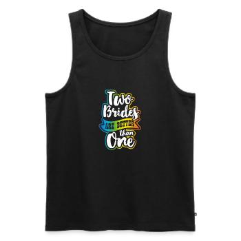 Lesbian Couple Two Brides Better Than One Gift - Men's Premium Organic Tank Top - black - Front - Michal (187cm)