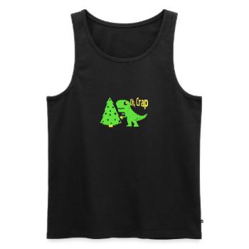 Dinosaur Christmas Oh Crap Gift - Men's Premium Organic Tank Top - black - Front - Michal (187cm)