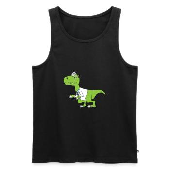 Zahnarzthelfer Dinosaurier Doktor Gift - Männer Premium Bio Tank Top - Schwarz - Vorne - Michal (187cm)