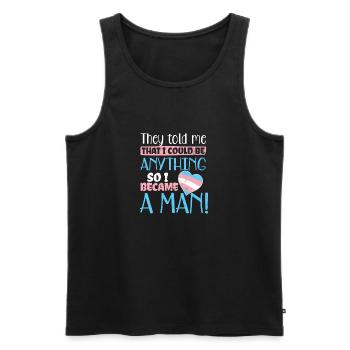 Transgender-Herz könnte ich alles Geschenk sein - Männer Premium Bio Tank Top - Schwarz - Vorne - Michal (187cm)