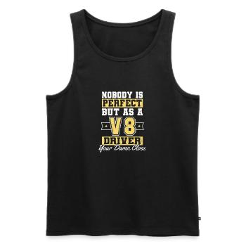 V8 Engine Nobody Is Perfect Gift - Men's Premium Organic Tank Top - black - Front - AI Model Male 178 light (178cm)