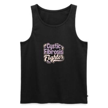 Cystic Fibrosis Fighter Gift - Men's Premium Organic Tank Top - black - Front - Michal (187cm)