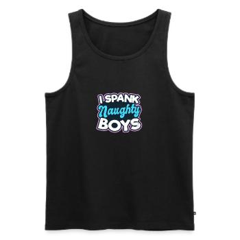 Gay Daddy I Spank Naughty Boys - Männer Premium Bio Tank Top - Schwarz - Vorne - AI Model Male 178 light (178cm)