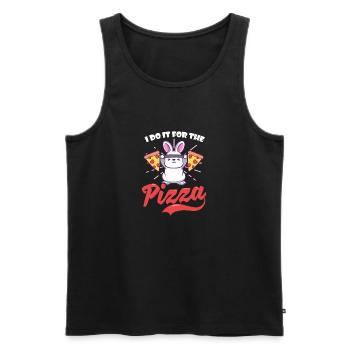 Bodybuilder ich tue es für die Pizza - Männer Premium Bio Tank Top - Schwarz - Vorne - AI Model Male 178 light (178cm)