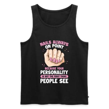 Manicurist Nails always on Point Nail Tech - Männer Premium Bio Tank Top - Schwarz - Vorne - Michal (187cm)