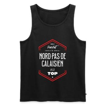 Nord pas de calaisien parfait et au top - Débardeur bio Premium Homme - noir - Devant - Michal (187cm)