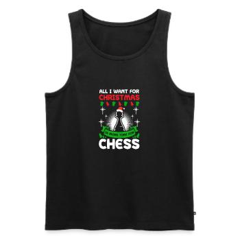 Chess Christmas More Time For Chess - Men's Premium Organic Tank Top - black - Front - AI Model Male 178 light (178cm)