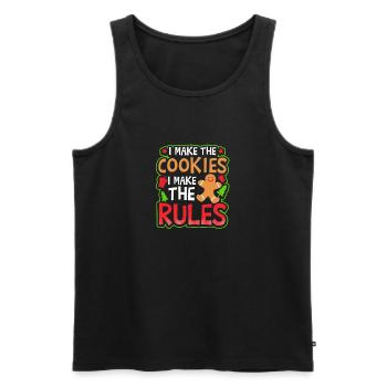 Weihnachtsbacken Ich mache Kekse Regeln - Männer Premium Bio Tank Top - Schwarz - Vorne - Michal (187cm)