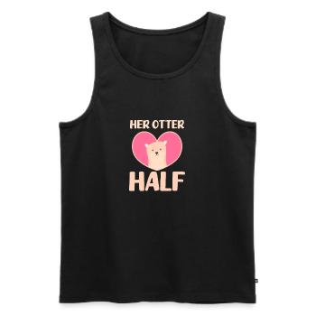 Otter Her Otter Half - Men's Premium Organic Tank Top - black - Front - Michal (187cm)