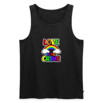 Valentinstag LGBTQ Flagge Liebe ist kein Verbrechen - Männer Premium Bio Tank Top - Schwarz - Vorne - Michal (187cm)