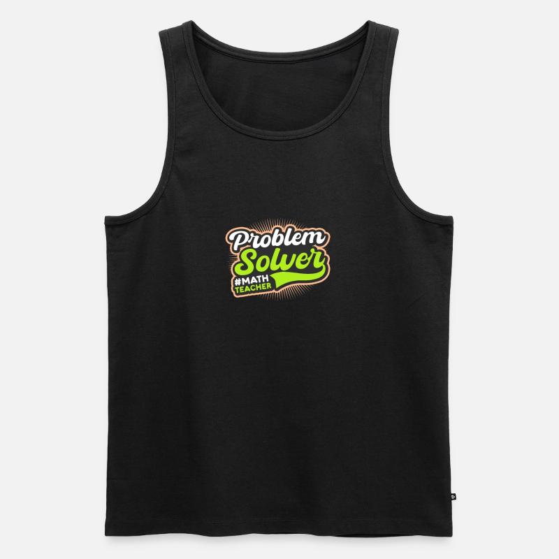 Math Teacher Problem Solver - Men's Premium Organic Tank Top - black