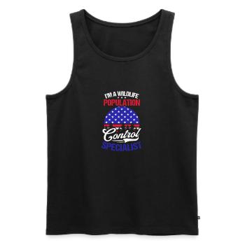 Hunting American Flag Population Control Special - Men's Premium Organic Tank Top - black - Front - AI Model Male 178 light (178cm)