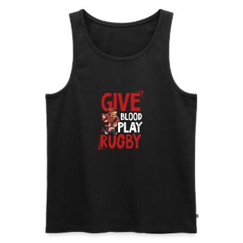 Rugby Blood Play Rugby - Débardeur bio Premium Homme - noir - Devant - AI Model Male 178 light (178cm)