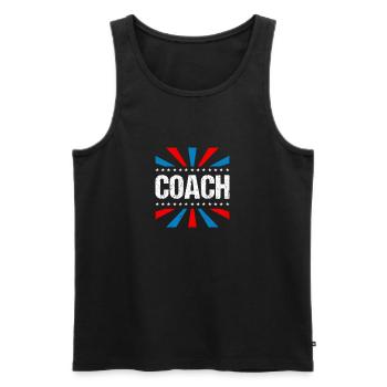 American Flag Coach 4. Juli Stripes - Männer Premium Bio Tank Top - Schwarz - Vorne - AI Model Male 178 light (178cm)