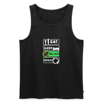 Bug Exterminator Eat Sleep Répéter - Débardeur bio Premium Homme - noir - Devant - Michal (187cm)