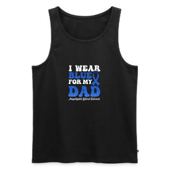 Als Awarenesss Wear Blue For Dad - Männer Premium Bio Tank Top - Schwarz - Vorne - AI Model Male 178 light (178cm)