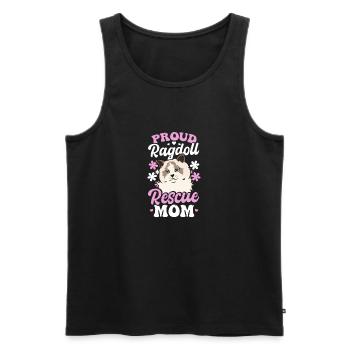 Ragdoll Katze Stolze Ragdoll Rettung Mama - Männer Premium Bio Tank Top - Schwarz - Vorne - AI Model Male 178 light (178cm)